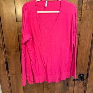 Dark pink v neck sweater